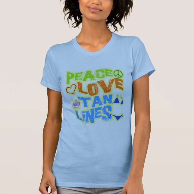 Linjer för fredkärleksolbränna tee shirt (Framsida)
