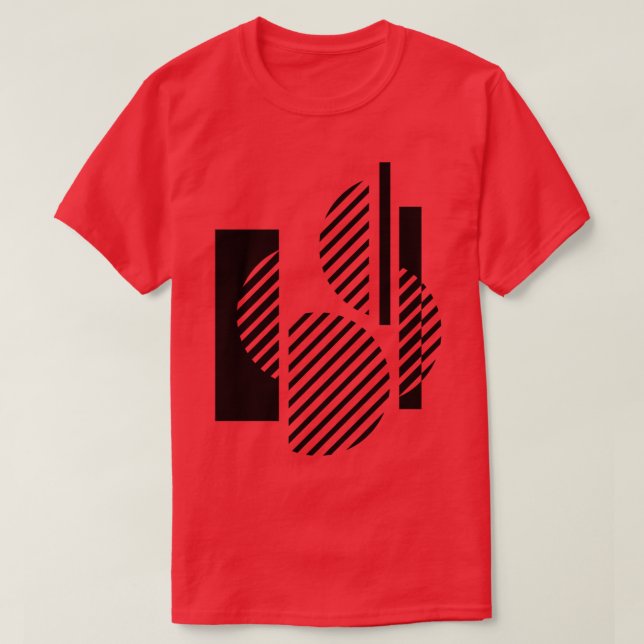 linjer geometriska cirklar t shirt (Design framsida)