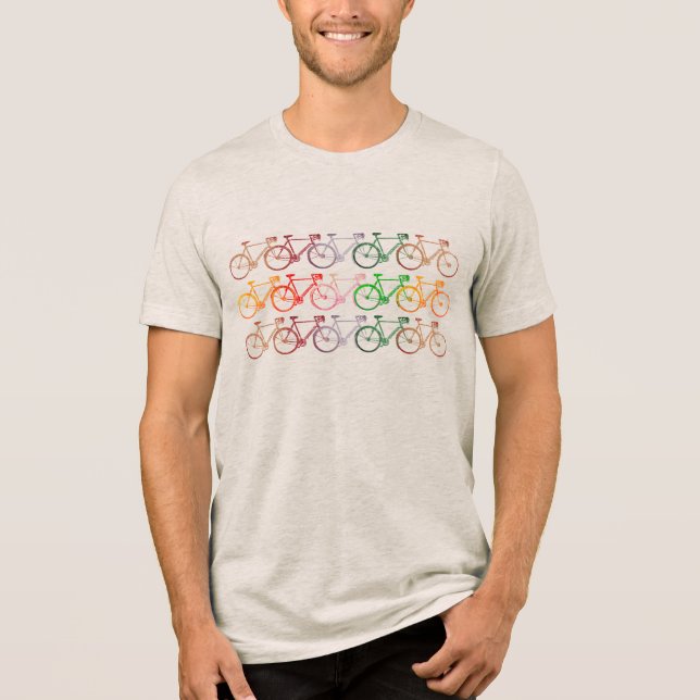 Linjer i Färg Bicycles T Shirt (Framsida)