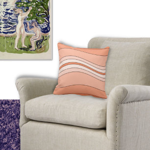 Linjer i lager i Orangen Dekorativ kudde