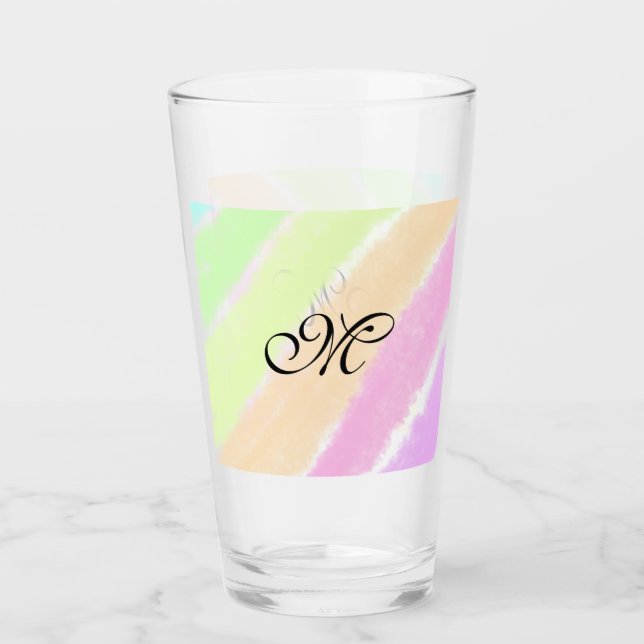 Linjer lägga till ditt monogram glaskopp (Framsida)