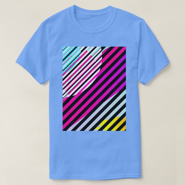 Linjer mönster neonpastel t shirt (Design framsida)