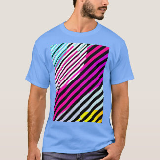 Linjer mönster neonpastel t shirt