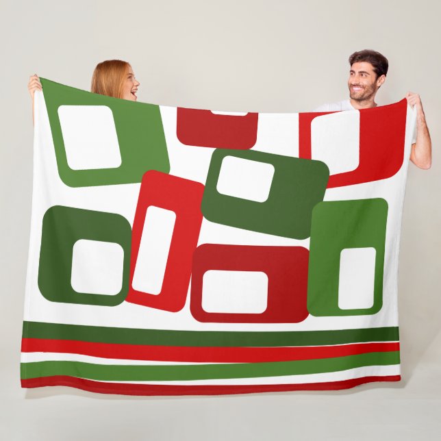 Linjer och rektanglar fleecefilt (På plats)