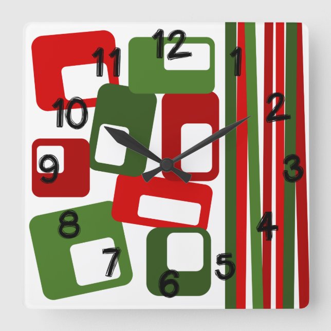 Linjer och rektanglar fyrkantig klocka (Framsida)
