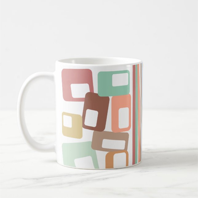 Linjer och rektanglar kaffemugg (Vänster)