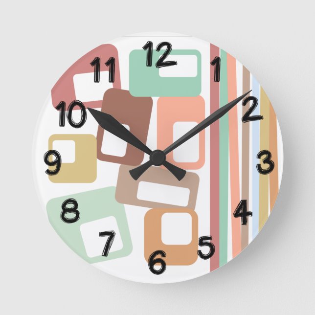 Linjer och rektanglar rund klocka (Framsida)