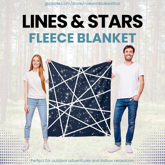 Linjer och Stjärnor Fleecefilt (Skapare uppladdad)