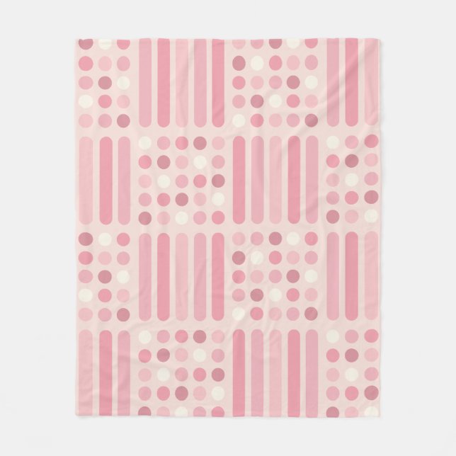 Linjer Rosa Vanilla  Circles Fleecefilt (Framsidan)