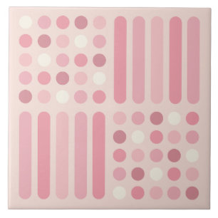 Linjer Rosa Vanilla  Circles Kakelplatta