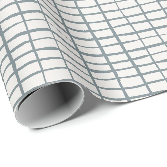 linjer rutiga enkla geometriska minimalistiska presentpapper (Rullad Hörn)