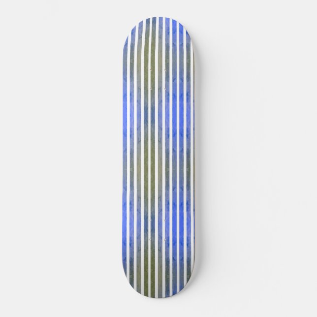 linjer-skater med blå grönt mini skateboard bräda 18,7 cm (Framsida)