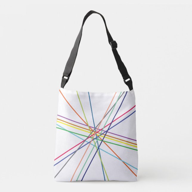 Linjer som korsar flera färgader axelväska (Baksida)