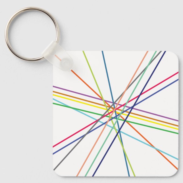 Linjer som korsar flera färgader nyckelring (Framsida)