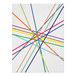 Linjer som korsar flera färgader perfect poster