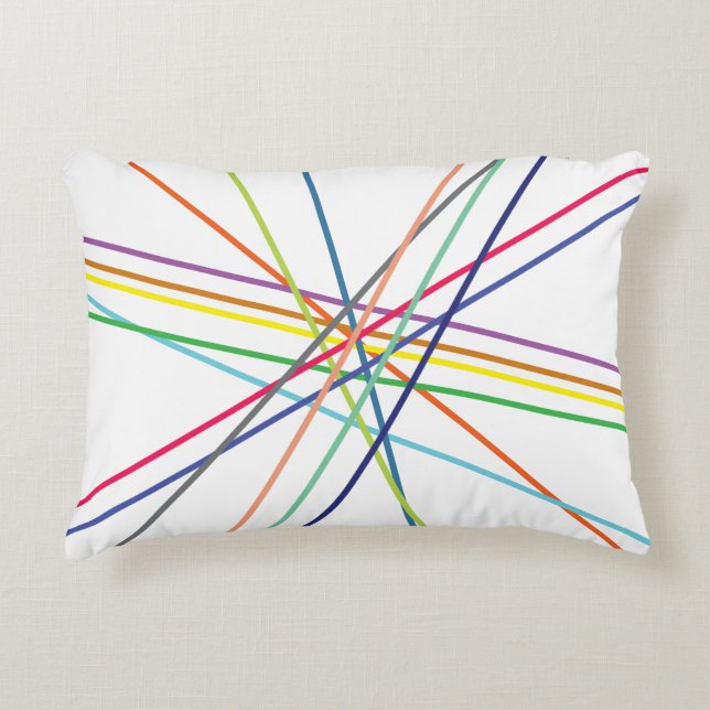 Linjer som korsar flera färgader prydnadskudde (Framsidan)