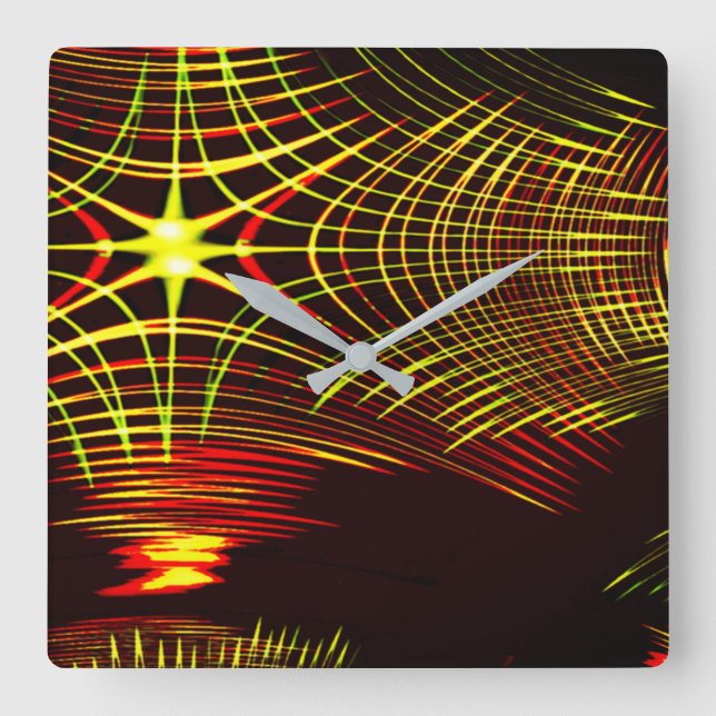Linjer som upprepar sig i våg- och ljuseffekt? fyrkantig klocka (Framsida)