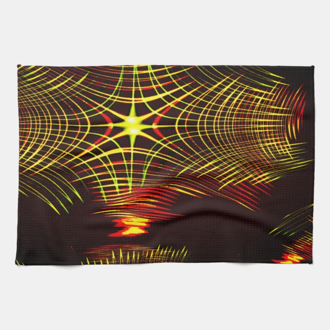 Linjer som upprepar sig i våg- och ljuseffekt? kökshandduk (Horisontell)