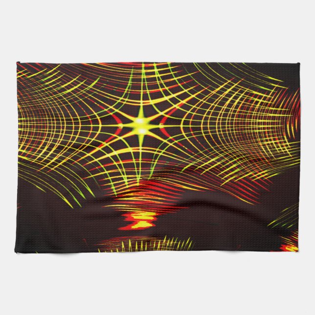 Linjer som upprepar sig i våg- och ljuseffekt? kökshandduk (Horisontell)