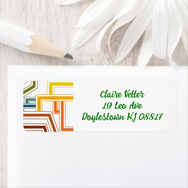 linjer under 1970-talet returadress etikett (Insitu)