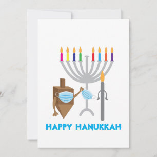 Linjera överkant och ljus med ansikte-mask julkort