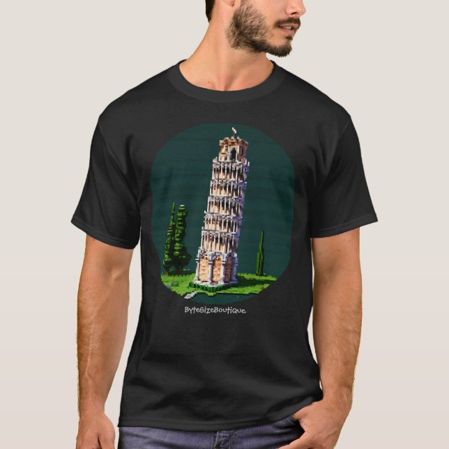 Linjera Torn i Pisa, Italien, Anpassningsbar Text, T Shirt (Framsida)