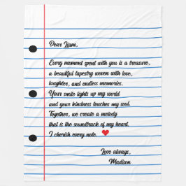 Linjerad Kärlek-anteckning för Pappra Brev-skript Fleecefilt