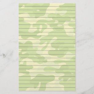 Linjerad Papprare med skuggor av Grönt Camo Brevpapper