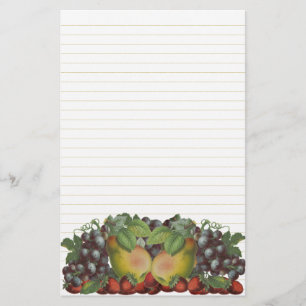 Linjerad vintage Fruit Art Stationery Brevpapper