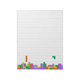 Linjerat skrivstift ryskt Tetris-videospel Anteckningsblock