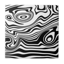 Linjerna Abstrakt Warpe Black & White - Anpassade Kakelplatta