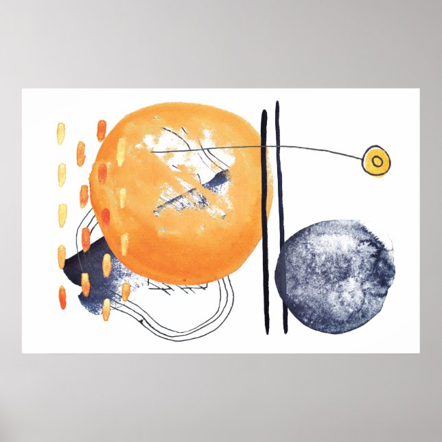 Linjerna Geometriska designformer för modern Abstr Poster (Framsidan)