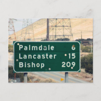 Linjetecken CA-18 utanför Palmdale/Lancaster Vykort