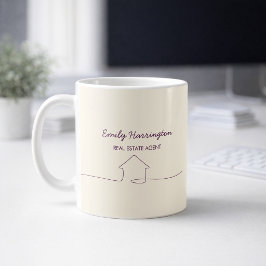 Linjkonst Plommon Fastighetsmäklare Kaffemugg