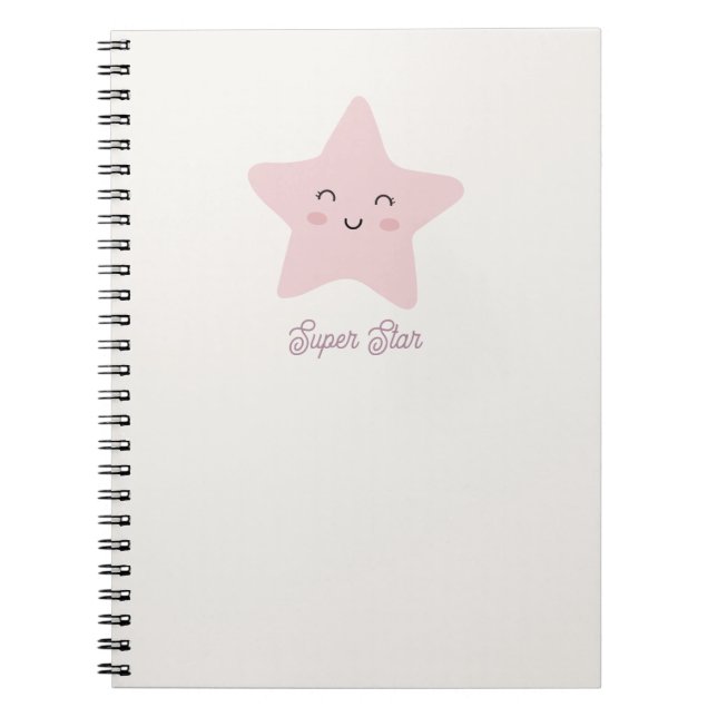Linjvit, Off-White, Söt Stjärna Anteckningsbok (Framsidan)