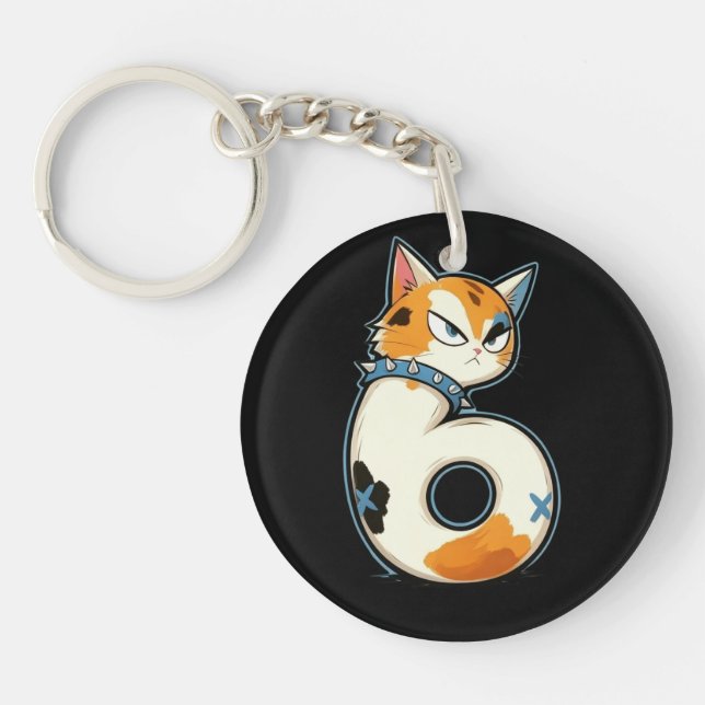 Link & Share Graffiti Calico Cat Nummer 6 Nyckelri (Framsidan)