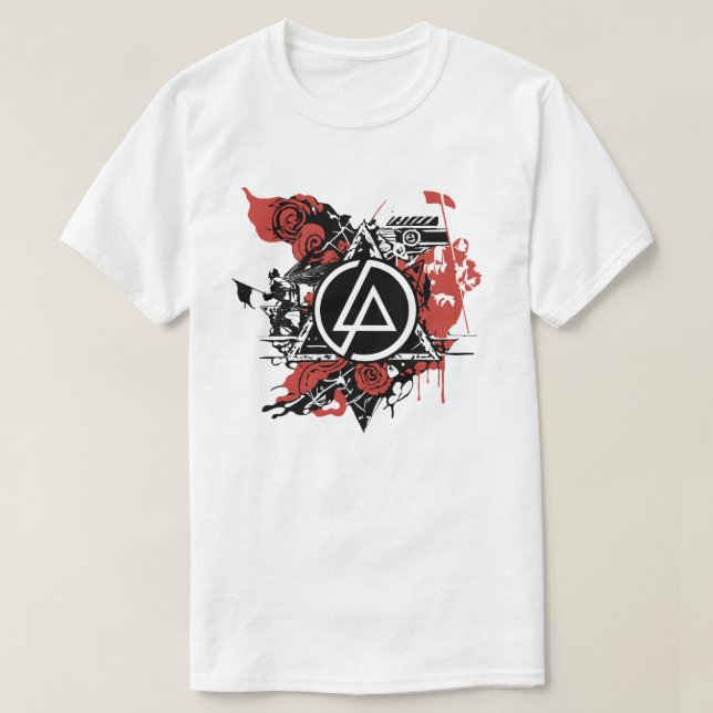 Linkin Park Anarchy Rose Symbol T Shirt (Design framsida)