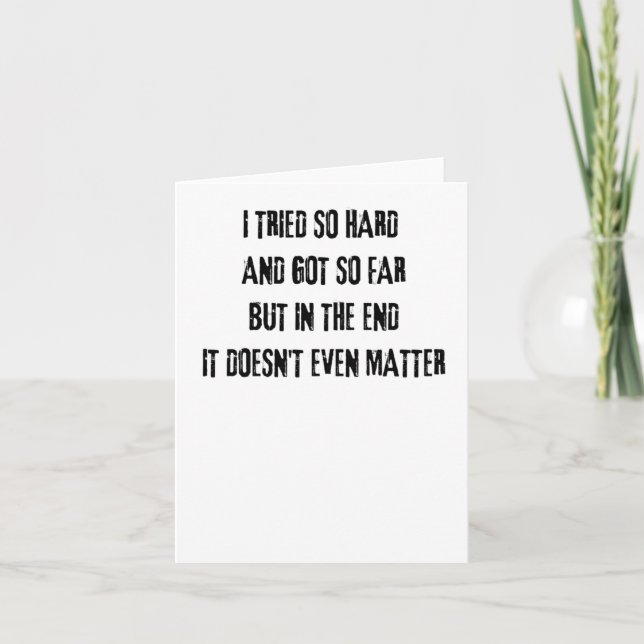 Linkin Park med Iconic Lyrics jag försökte så hårt Kort (Framsida)