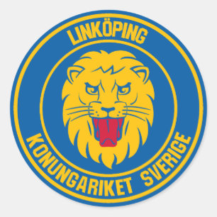 Linköping Round Emblem Runt Klistermärke