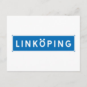 Linkoping, svensk vägskylt vykort