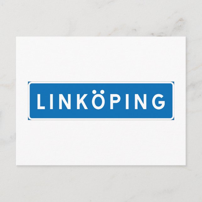 Linkoping, svensk vägskylt vykort (Framsida)