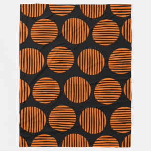 Linnade fläckar 190917 - Orange på svart Fleecefilt