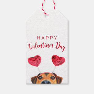 Linnande Alla hjärtans dag Cute Hund Heart Headban Presentetikett