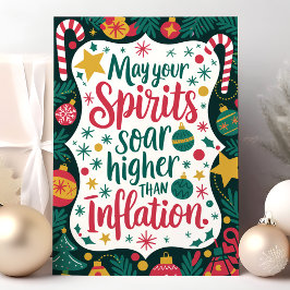 Linnande sprit som är högre än inflationsjulen helgkort