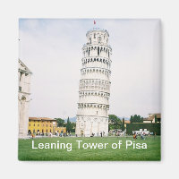 Linnande Torn i Pisa Square Magnet