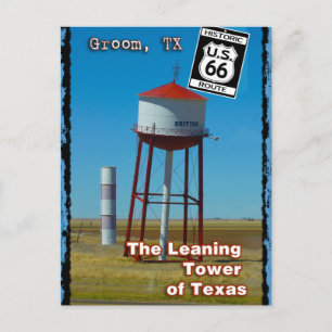 Linnande Torn i Texas i Groom - motorväg 66 Vykort