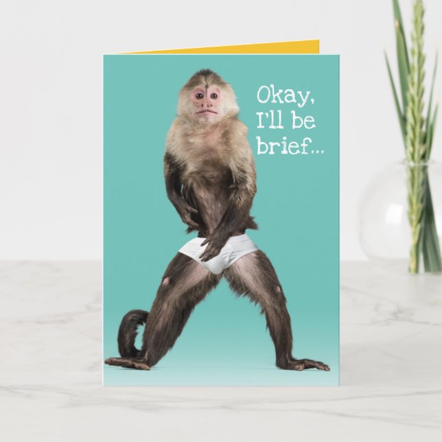 Linnande vita korvkorv Punny födelsedag Kort (Framsida)