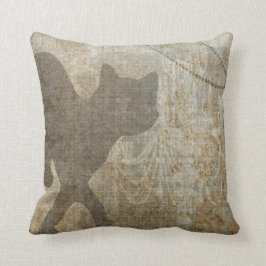 Linne för Faux för ljuskrona för kattSilhouette Kudde