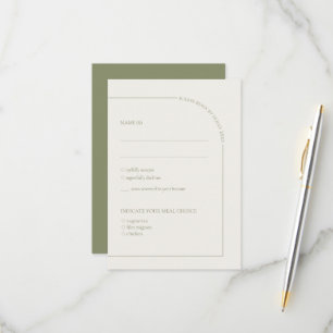 Linne & Saloblå Båg Minimalistisk med måltidsval OSA Kort