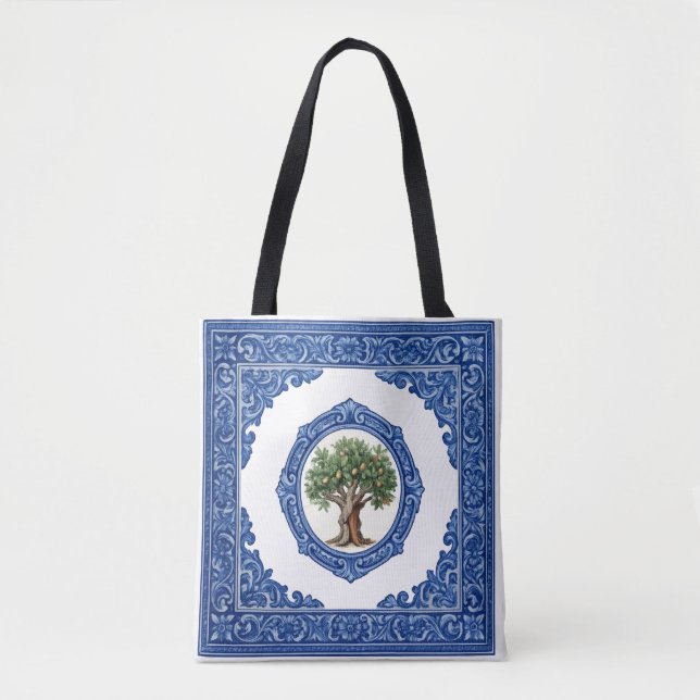Linned och kork Azulejo väska (Framsida)